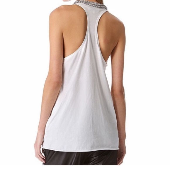 3.1 Phillip Lim Phoenix White Tank Embellished Beaded Jeweled Collar Size XS - Picture 5 of 11